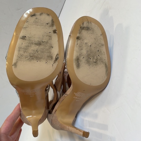 JAGGAR Lace Up Genuine Suede Strappy Stilettos Heel Sandals size 37 - Picture 8 of 8